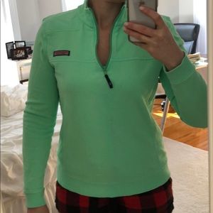 Vineyard Vines neon green shep pullover sweatshirt